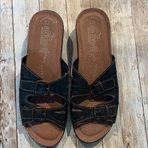 Fly Flot anatomic anti shock sandals Blk/Brn Sz 41
